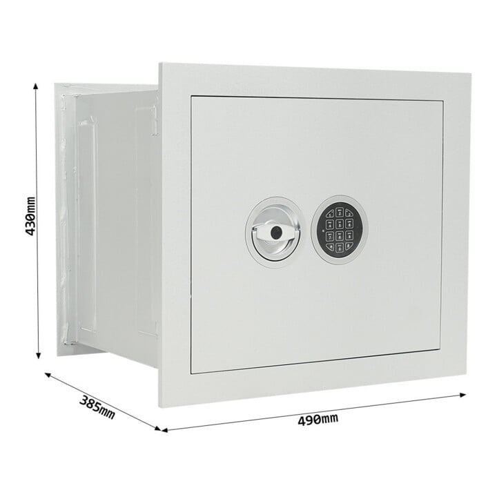 ROTTNER Wandtresor Stone SE 45 Elektronikschloss weißaluminium RAL 9006