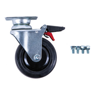 Roue directionnelle avec frein pour servante d’atelier PERFORMANCEplus, avec vis KS Tools