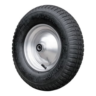 Roue gonflable 400/100 avec roulement à billes et axe à vis de 17 mm