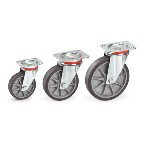 Roue pivotante à bandage TPE (Élastomère Thermoplastique) Fetra