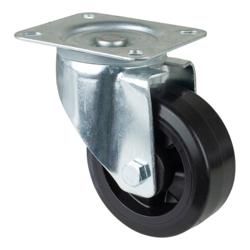 Roues pivotantes BS Rollen, bandages élastiques noirs Ø 125 mm jusqu'à 300 kg