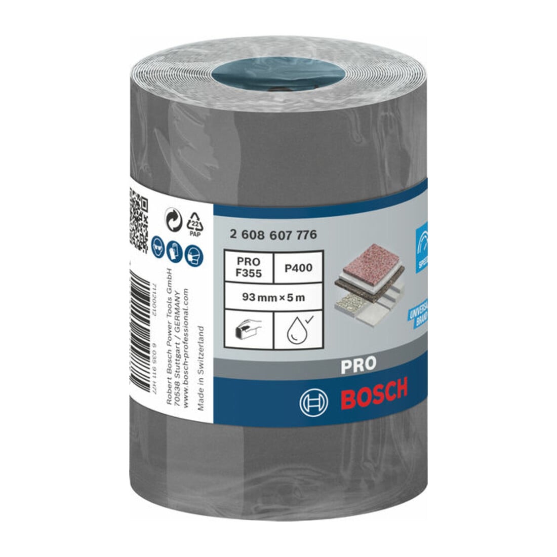 Rouleau abrasif C355 93 mm, 5 m, 400