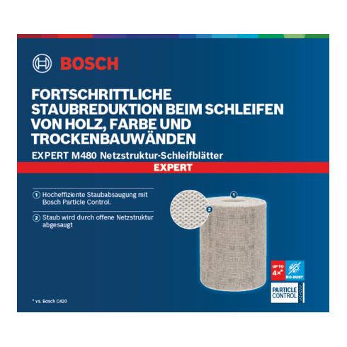 Bosch EXPERT M480 rouleau à filet abrasif