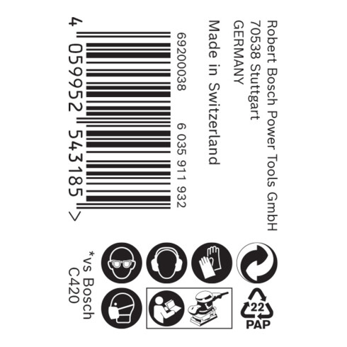 Rouleau de papier abrasif Bosch Expert C470 pour ponçage à la main, 115 mm x 50 m, G 100
