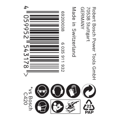 Rouleau de papier abrasif Bosch Expert C470 pour ponçage à la main, 115 mm x 50 m, G 80