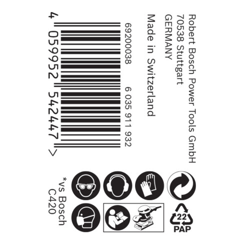 Rouleau de papier de verre Bosch Expert C470 pour ponçage à la main, 93 mm, 5 m, G 180