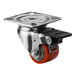 Roulette compacte A620.C10.035 Roulette pivotante avec frein BS Rollen