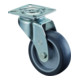 BS roulette pivotante roue en caoutchouc caoutchouc bleu-gris plaque d'appui lisse-1
