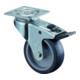 BS roues roues pivotantes roues pivotantes avec frein Roue en caoutchouc Roue bleu-gris Plaque d'appui lisse-1
