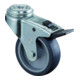 BS roues roues pivotantes roues pivotantes avec frein caoutchouc roue bleu-gris palier lisse alésage arrière-1