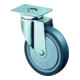BS roulettes pivotantes roulette pivotante roue en caoutchouc roue conique bleu-gris plaque d'appui-1