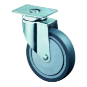 BS roulettes pivotantes roulette pivotante roue en caoutchouc roue conique bleu-gris plaque d'appui