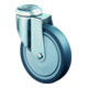 BS Roulette pivotante Roue caoutchouc bleu-gris Palier conique Trou arrière-1