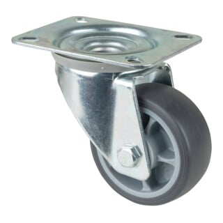 BS Roulette pivotante roue en caoutchouc thermoplastique