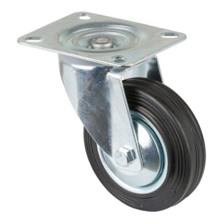 BS Roulette pivotante avec roue en caoutchouc