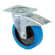 BS Transportgeräterrolle avec frein, roulement à rouleaux, plaque, élastique, bleu-1