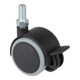Roulette double en plastique ac blocage D.roue 40 mm cap.charge 30 kg avec goujo-1
