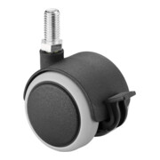 Roulette double en plastique ac blocage D.roue 50 mm cap.charge 50 kg avec goujo