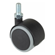 Roulette double en plastique D.roue 40 mm cap.charge 30 kg avec plaque de fixati