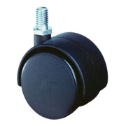 Roulette double en plastique D.roue 50 mm cap.charge 40 kg avec goujon fileté M1