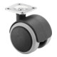 Roulette double en plastique D.roue 50 mm cap.charge 50 kg avec plaque de fixati-1