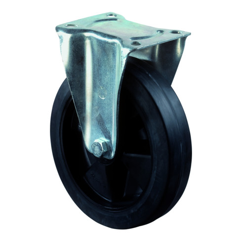 Roulette fixe BS Rollen, bandage élastique noir Ø 200 mm