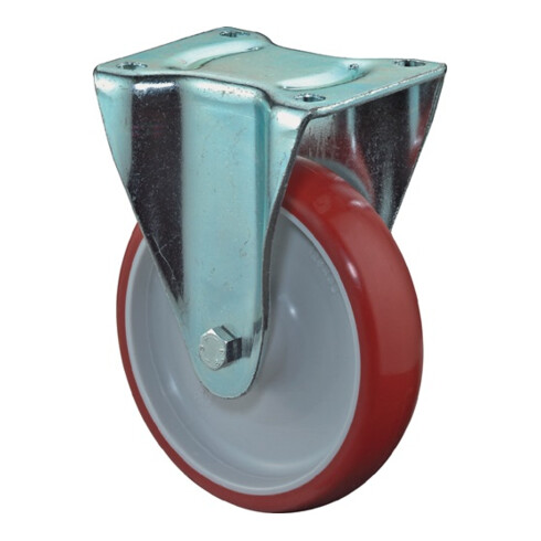 Roulette fixe D.roue 150 mm cap.charge 200 kg polyuréthane moulé plaque L135xl11