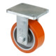 Roulette fixe de charge lourde D.roue 200 mm cap.charge 1400 kg polyuréthane mou-1