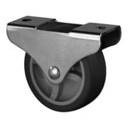 BS Roulette pivotante en caoutchouc avec plaque de fixation