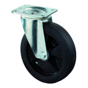 Roulette pivotante BS Rollen, bandage élastique noir Ø 160 mm