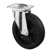 Roulette pivotante BS Rollen, bandage élastique noir Ø 200 mm-1