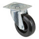Roulette pivotante BS Rollen, bandage élastique noir Ø 100 mm