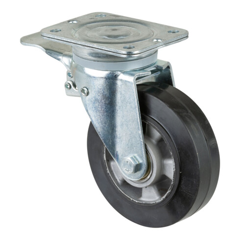 Roulette pivotante pour charge lourde D.roue 160 mm cap.charge 300 kg avec bloca