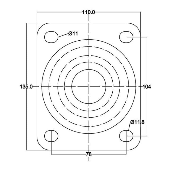 Roulette pour charges lourdes L620.B90.250 BS Rollen