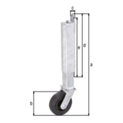 Roulette pour portail à visser pour portails jusqu'à 70 kg diamètre 100mm-3