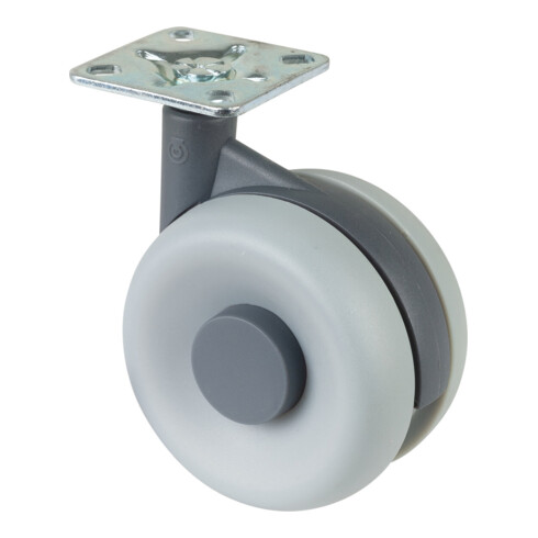 Roulettes doubles en plastique F362.075 BS Rollen