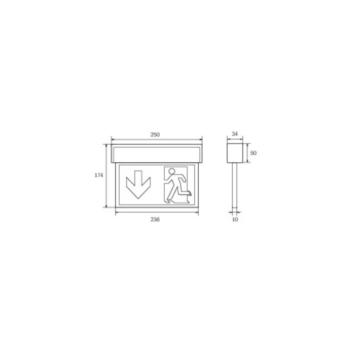 RP-Technik Lampe de signalisation LED SC, 3h, set pictogrammes KSU013SC
