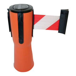 RS-GUIDESYSTEMS Cône de guidage orange, longueur de sangle : 4 m, sangle : rouge-blanc, rayée en diagonale