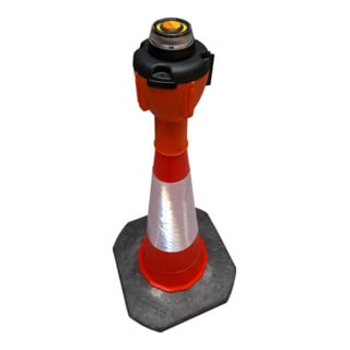 RS-GUIDESYSTEMS Cône de guidage orange, longueur de sangle : 9 m, sangle : rouge-blanc, rayée en diagonale