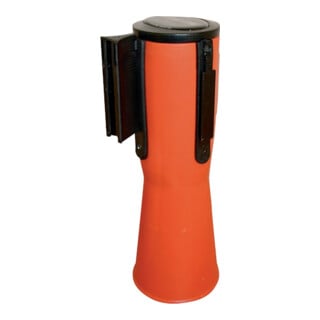 RS-GUIDESYSTEMS Embout de cône de guidage orange, longueur de sangle : 4 m, sangle : noir-jaune, rayée en diagonale