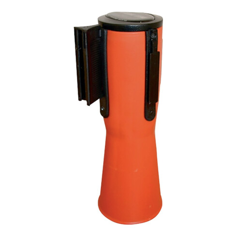 RS-GUIDESYSTEMS Embout de cône de guidage orange, longueur de sangle : 4 m, sangle : noir-jaune, rayée en diagonale
