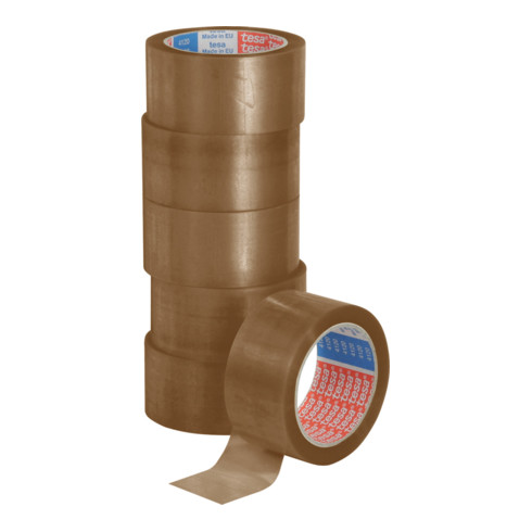 Ruban adhésif d'emballage en PVC tesapack® 4120 chamois L. 66 m l. 50 mm Rouleau
