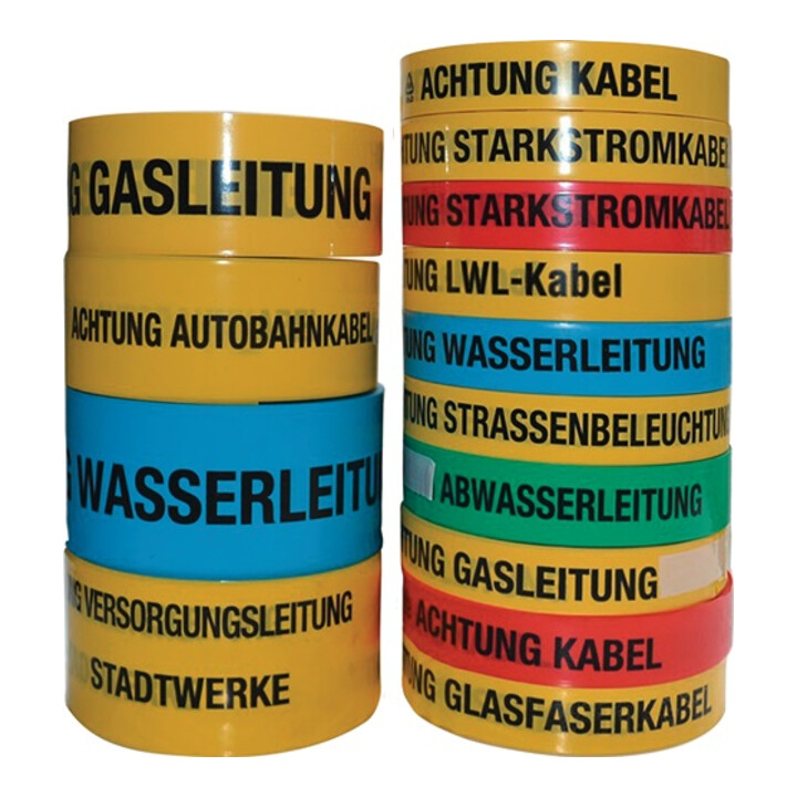 Ruban avertisseur de tracés impr. attent. câble en fibre de verre l. 40 mm, L. 2