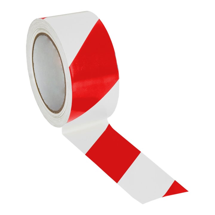 Ruban de marquage au sol Eichner bicolore 50 mm x 33 m rouge blanc