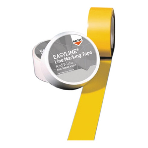 Ruban de marquage de sol Easy Tape PVC jaune L. 33 m l. 50 mm Rouleau ROCOL