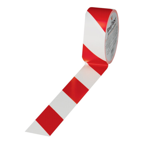 Ruban de marquage de sol Easy Tape PVC rouge/blanc L. 33 m l. 75 mm Rouleau ROCO