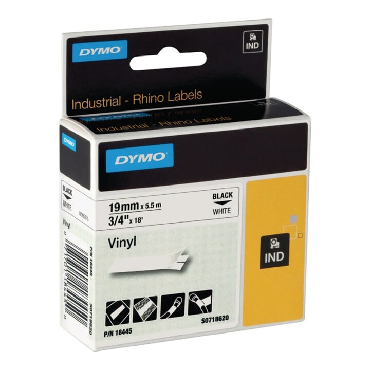 Ruban de marquage l. de bande 19 mm L. de ruban 5,5 m ruban en vinyle noir sur b