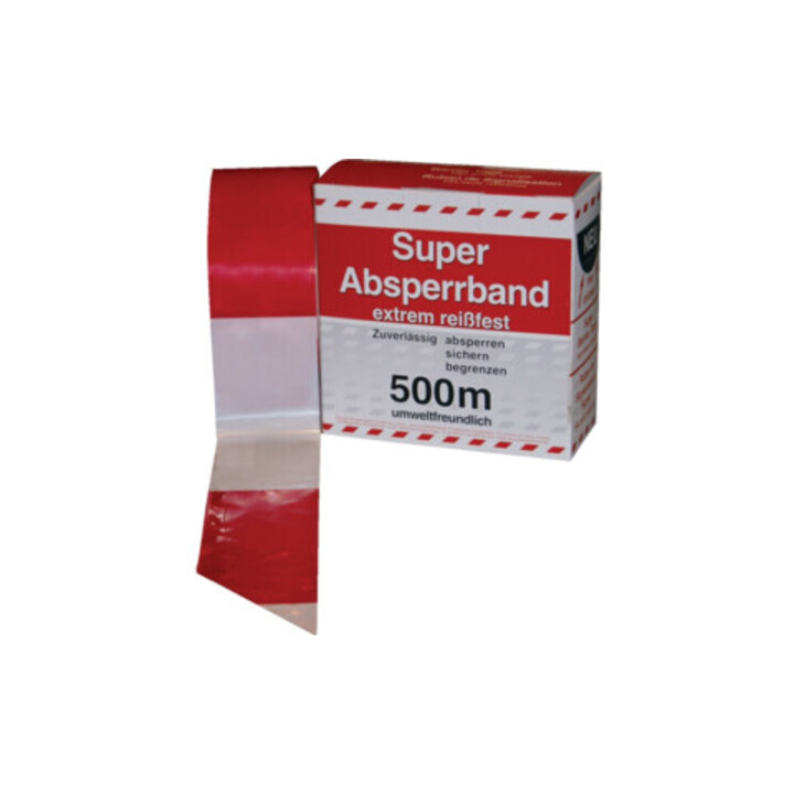Ruban de signalisation L.500 m I.80 mm rouge/blanc à damier 500 m/carton
