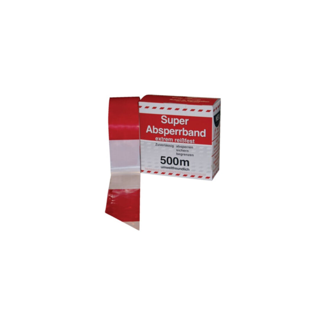 Ruban de signalisation L.500 m I.80 mm rouge/blanc à damier 500 m/carton