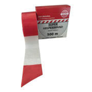Ruban de signalisation L. 500 m l. 80 mm hachuré rouge/blanc 500m/carton